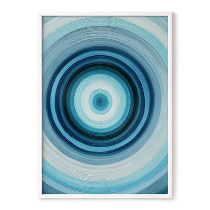 Polar Pulse, blue, gray, white abstract wall art, front artwork view