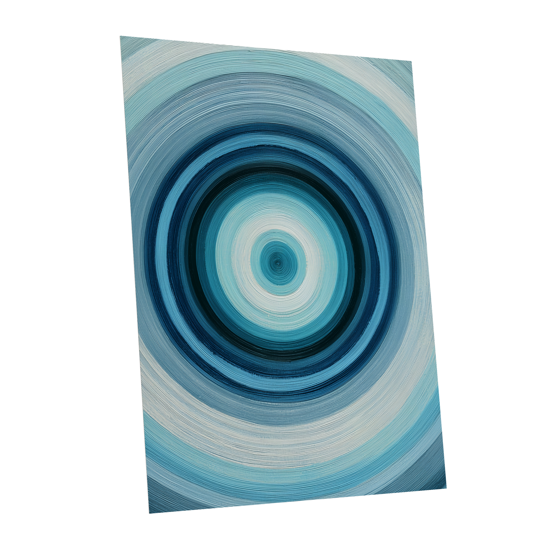 Polar Pulse, blue, gray, white abstract wall art shown as a unframed poster wall art print