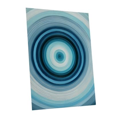 Polar Pulse, blue, gray, white abstract wall art shown as a unframed poster wall art print