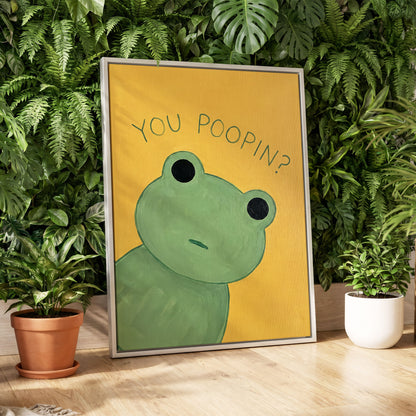 Poop Pending, green, yellow, black nature wall art displayed in a styled interior, gallery view 8