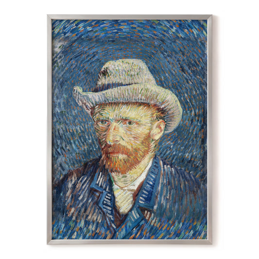 Portrait in Azure, blue, orange, yellow abstract wall art, front artwork view