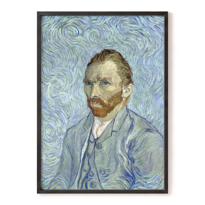 Portrait in Blue Currents, blue, green, gray abstract wall art, front artwork view