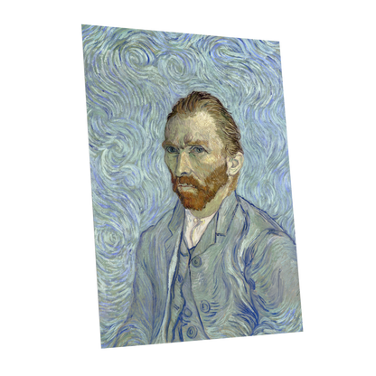 Portrait in Blue Currents, blue, green, gray abstract wall art shown as a unframed poster wall art print