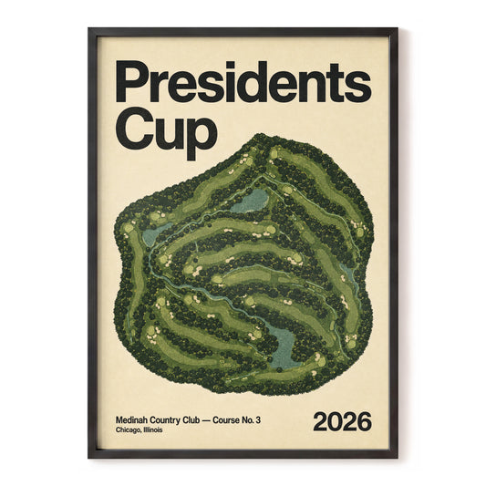 Presidents Cup Greens, green, beige, black nature wall art, front artwork view