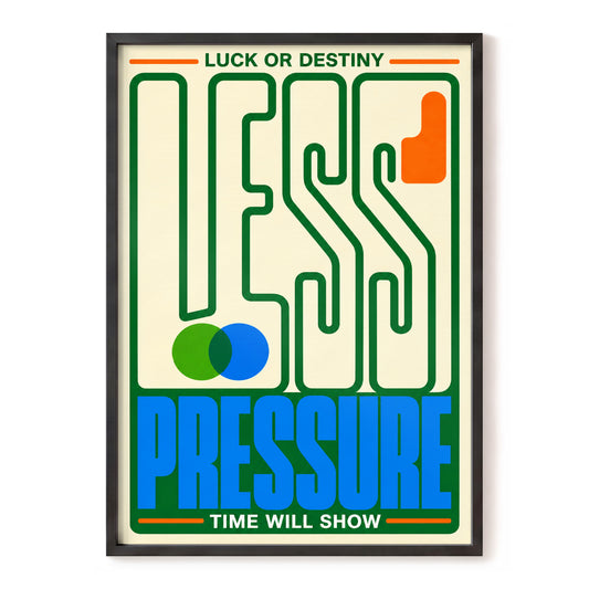 Pressure Lines, green, beige, blue minimalist wall art, front artwork view