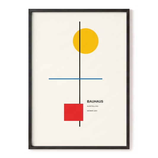 Primary Axis, beige, black, orange minimalist wall art, front artwork view