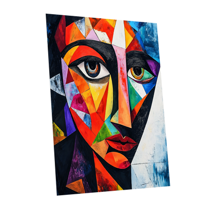 Prismatic Gaze, multicolor, black, blue abstract wall art shown as a unframed poster wall art print