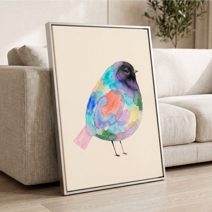 Prismatic Songbird, multicolor, black, green nature wall art displayed in a styled interior, gallery view 4