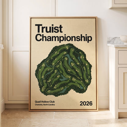 Quail Hollow Greens, green, beige, black nature wall art displayed in a styled interior, gallery view 2