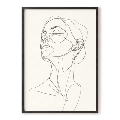 Quiet Ascension, black, beige minimalist wall art, front artwork view