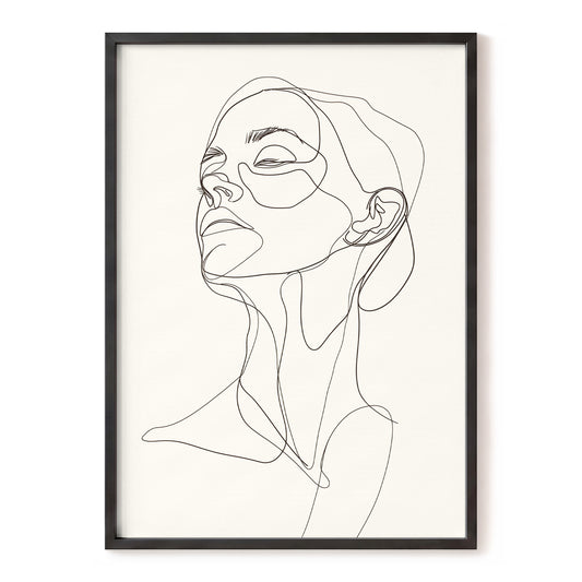 Quiet Ascension, black, beige minimalist wall art, front artwork view