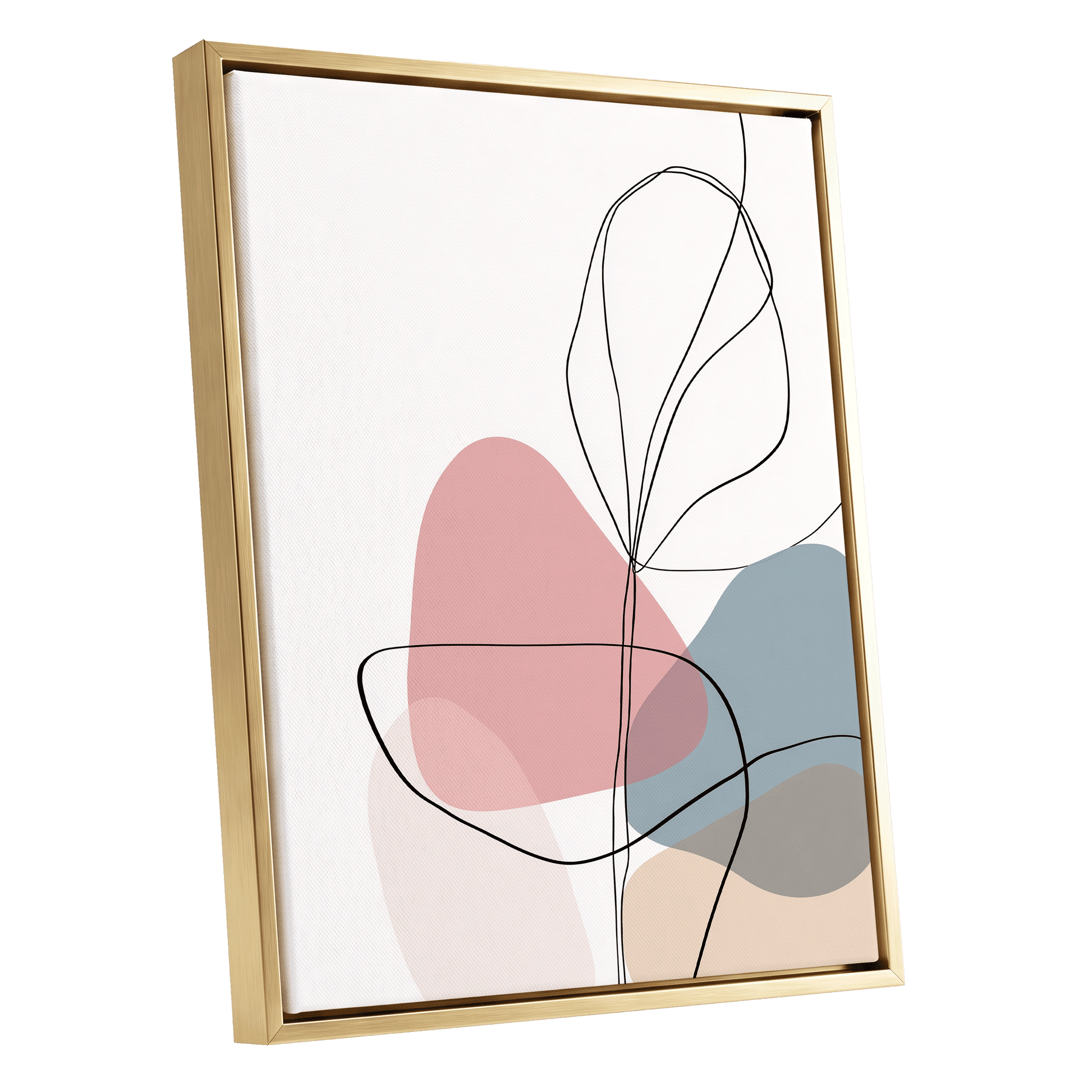 Quiet Botanical Lines – gold framed canvas option