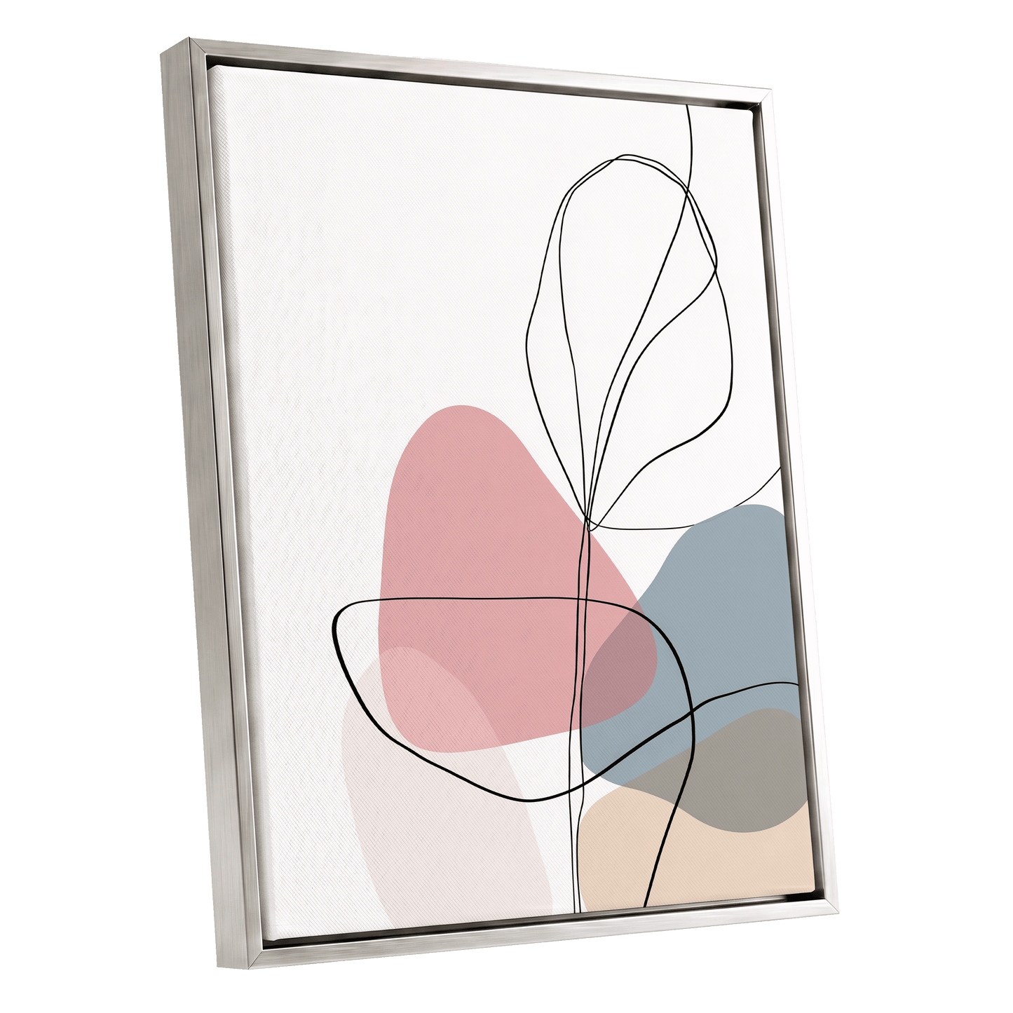 Quiet Botanical Lines – silver framed canvas option