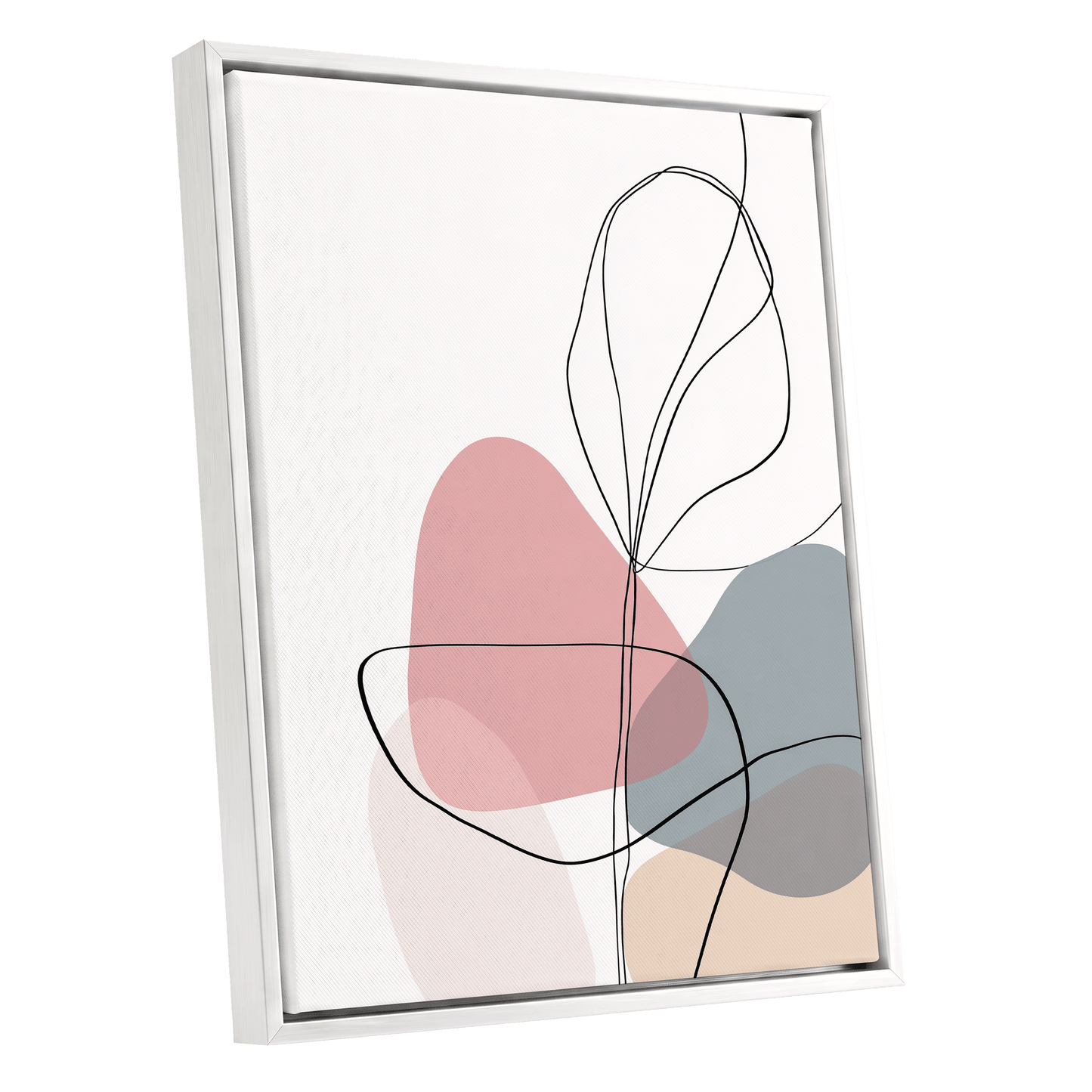 Quiet Botanical Lines – white framed canvas option