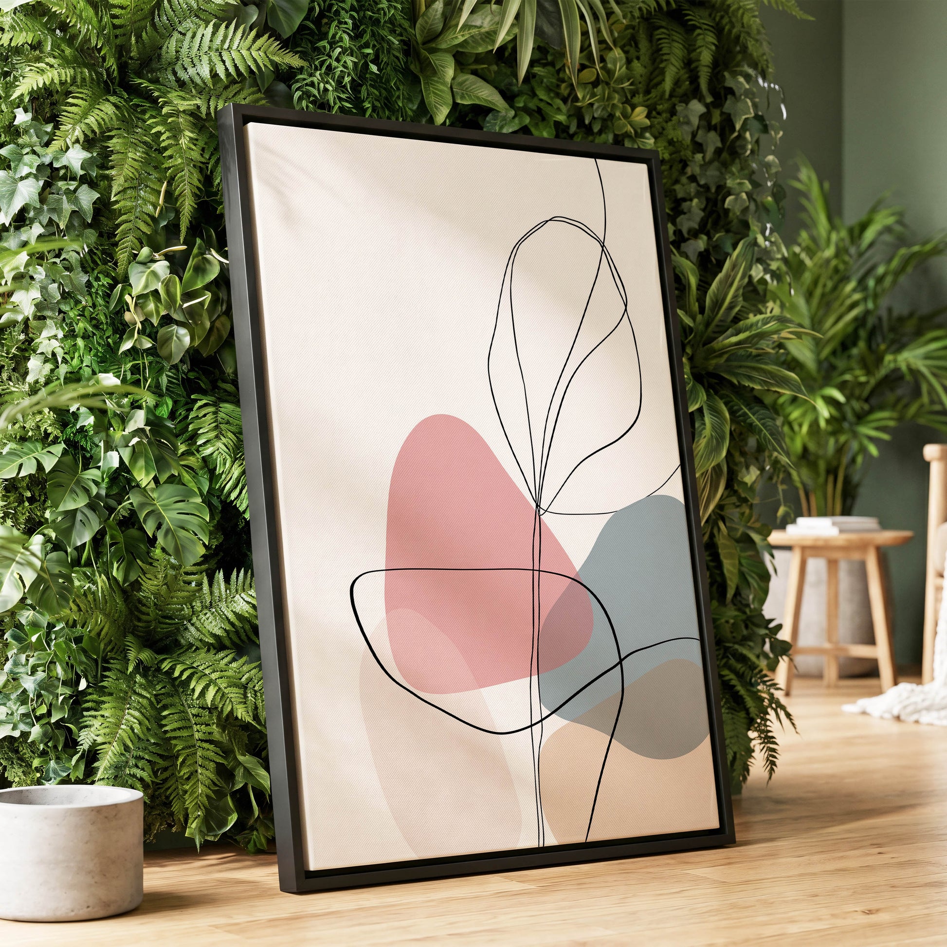 Quiet Botanical Lines – wall art displayed in a styled interior, gallery view 1