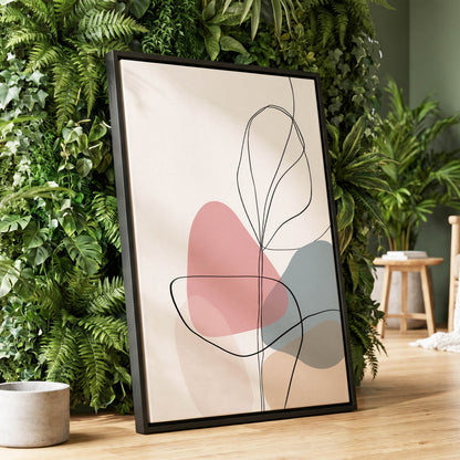 Quiet Botanical Lines – wall art displayed in a styled interior, gallery view 1