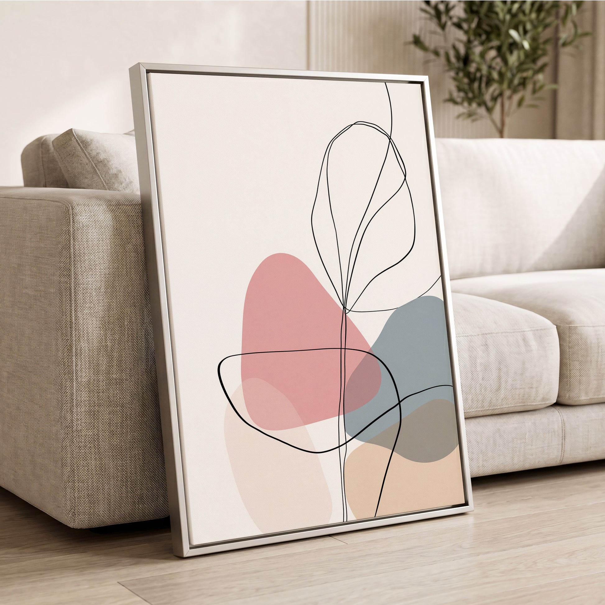 Quiet Botanical Lines – wall art displayed in a styled interior, gallery view 2