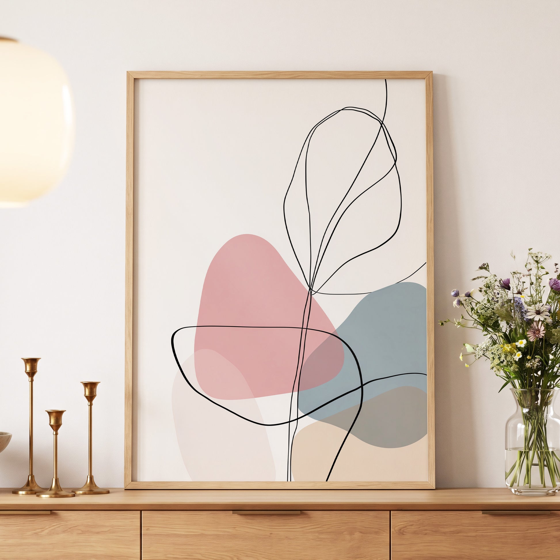 Quiet Botanical Lines – wall art displayed in a styled interior, gallery view 5