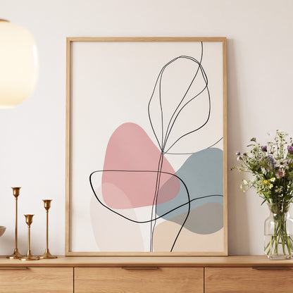 Quiet Botanical Lines – wall art displayed in a styled interior, gallery view 5