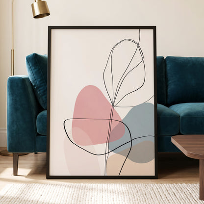 Quiet Botanical Lines – wall art displayed in a styled interior, gallery view 6