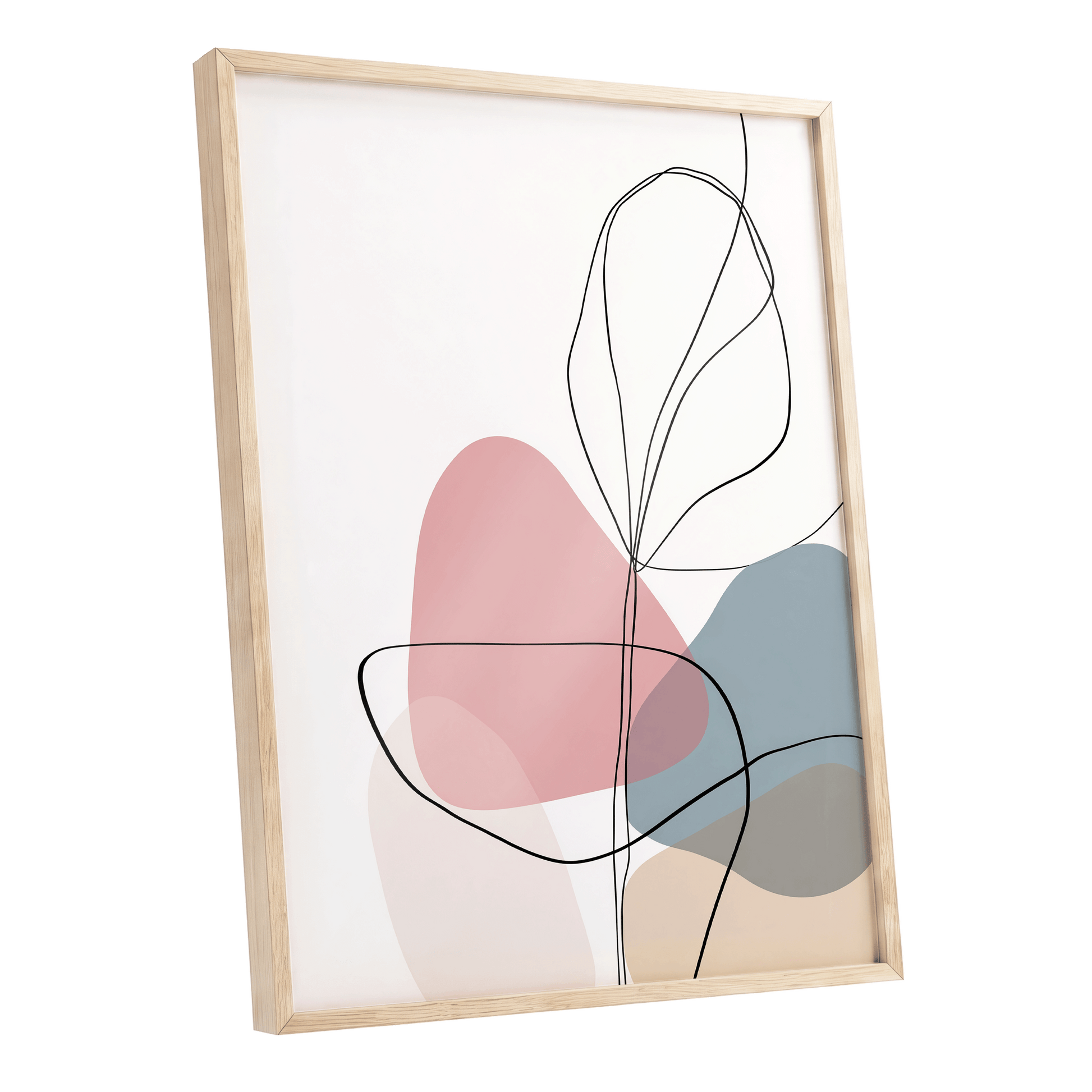 Quiet Botanical Lines – oak framed poster option