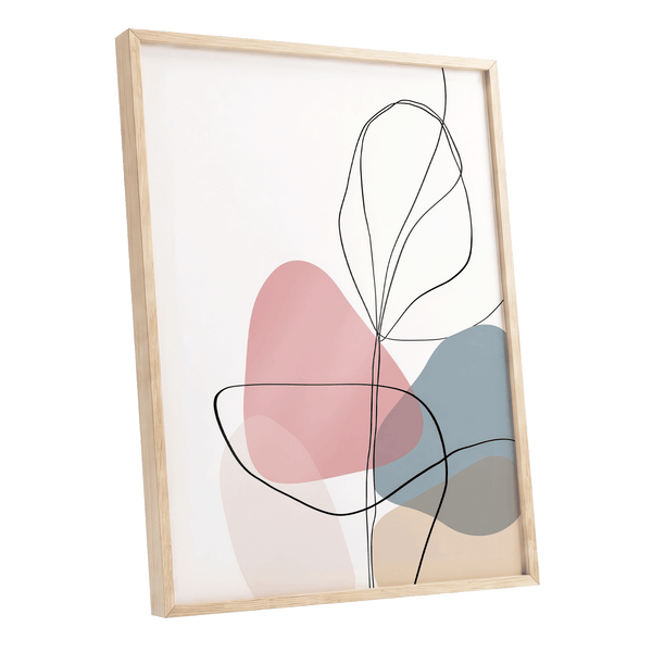 Quiet Botanical Lines – oak framed poster option