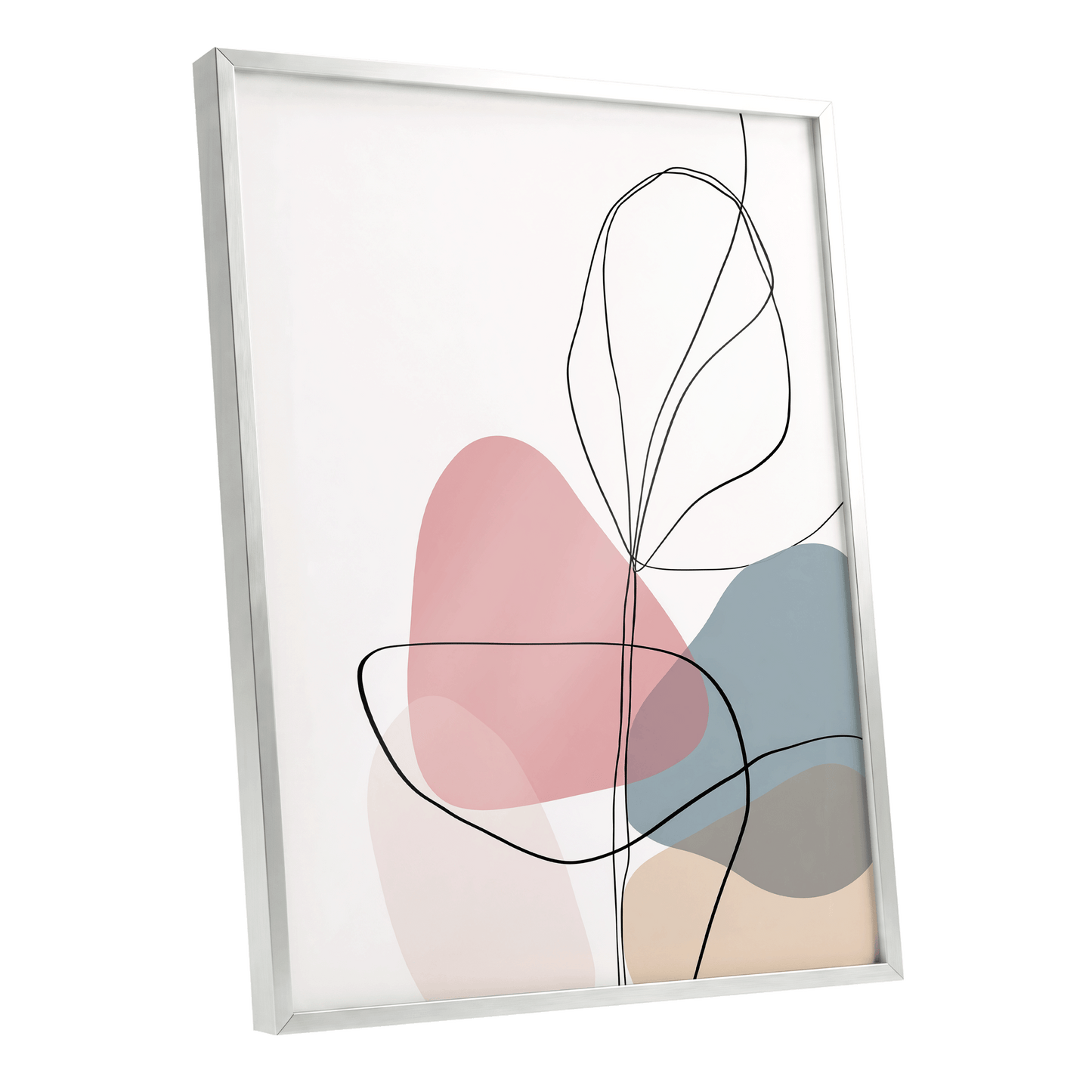 Quiet Botanical Lines – silver framed poster option