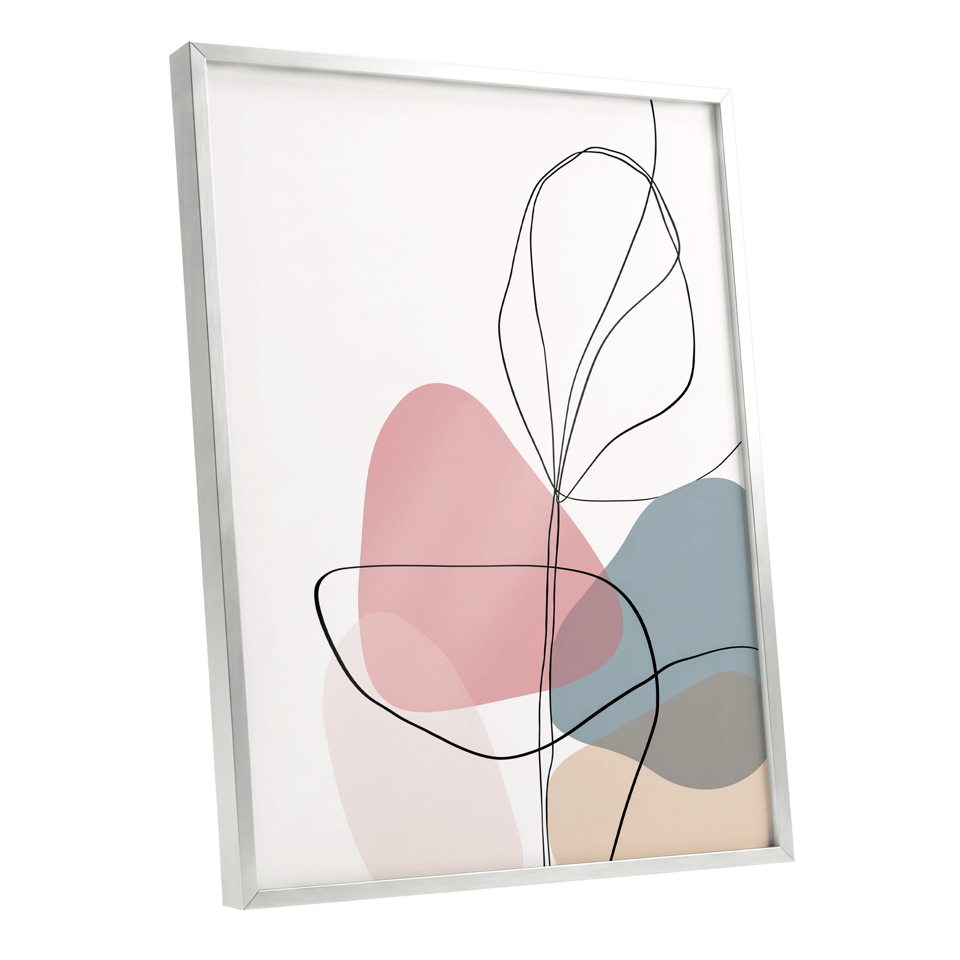 Quiet Botanical Lines – silver framed poster option
