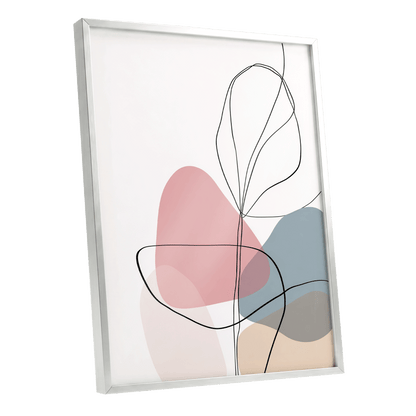 Quiet Botanical Lines – silver framed poster option