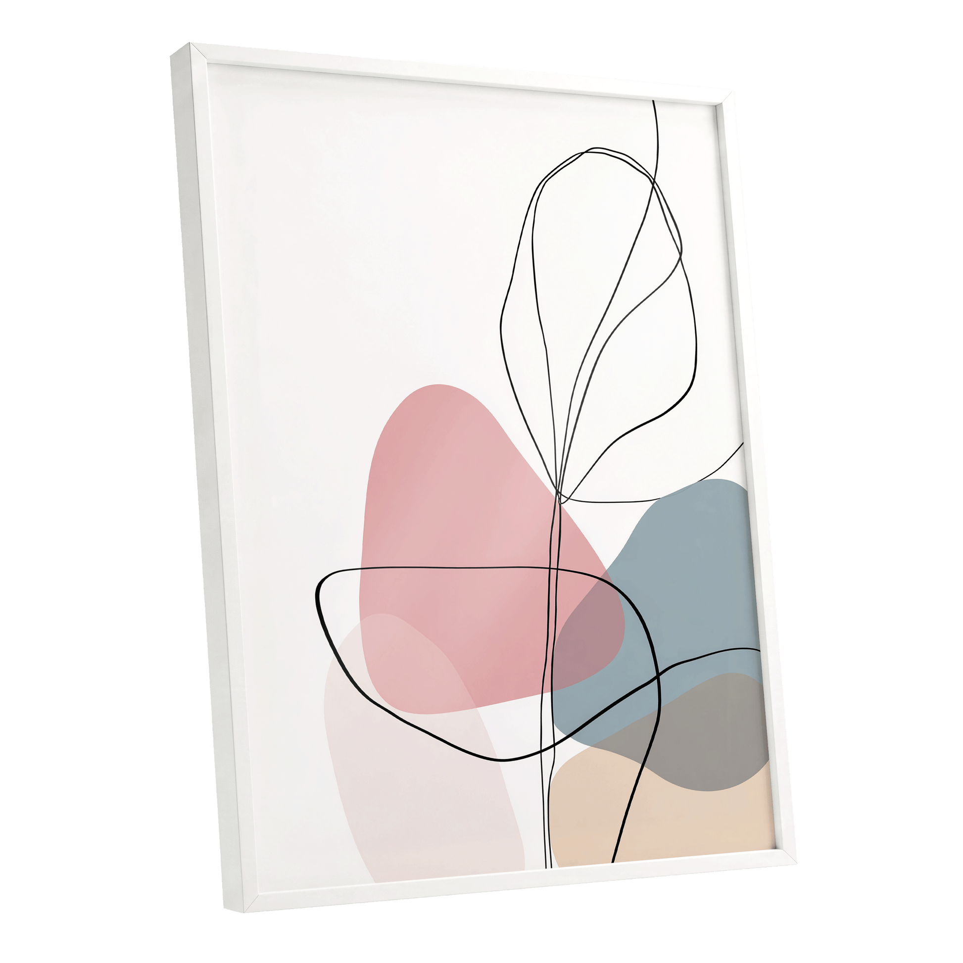 Quiet Botanical Lines – white framed poster option