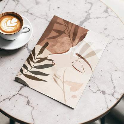 Quiet Botanical Profile, beige, brown, white nature wall art displayed in a styled interior, gallery view 3