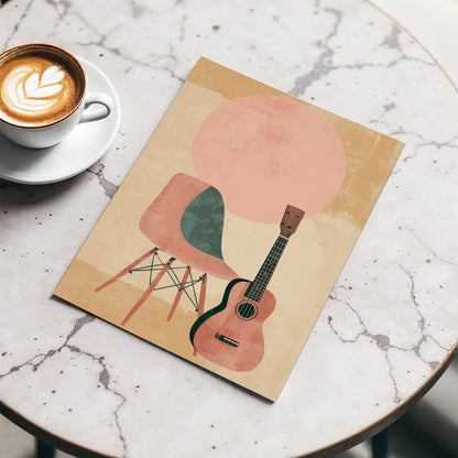 Quiet Chords, black, green, beige minimalist wall art displayed in a styled interior, gallery view 3