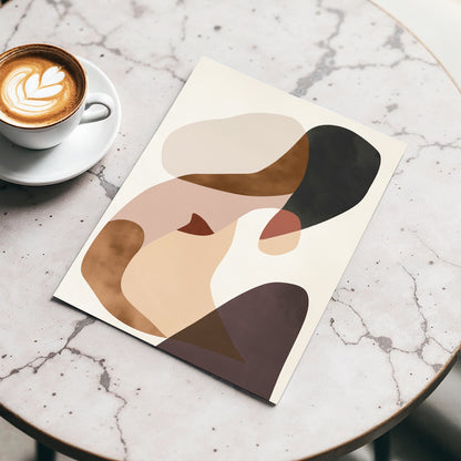 Quiet Confluence, black, beige, brown abstract wall art displayed in a styled interior, gallery view 3