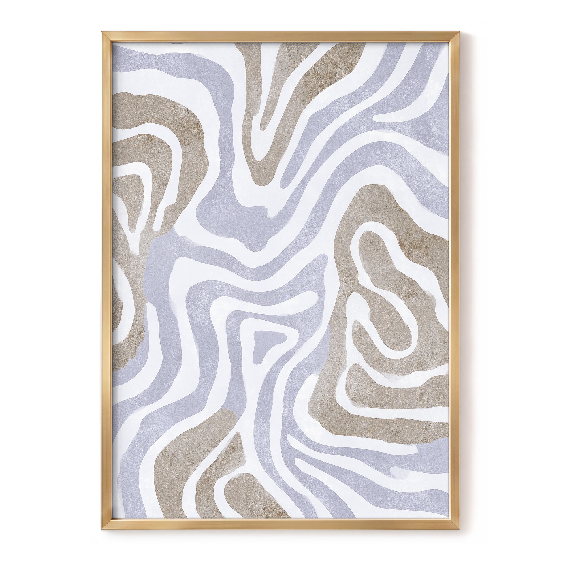 Quiet Contour Drift, white, gray, beige abstract wall art, front artwork view
