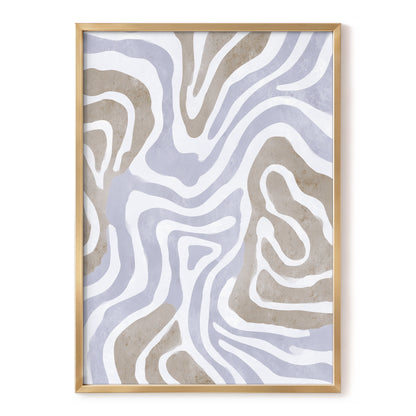 Quiet Contour Drift, white, gray, beige abstract wall art, front artwork view