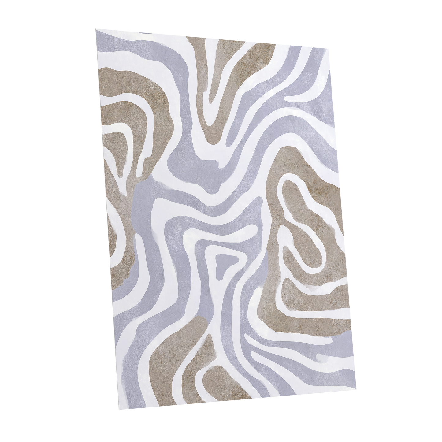 Quiet Contour Drift, white, gray, beige abstract wall art shown as a unframed poster wall art print