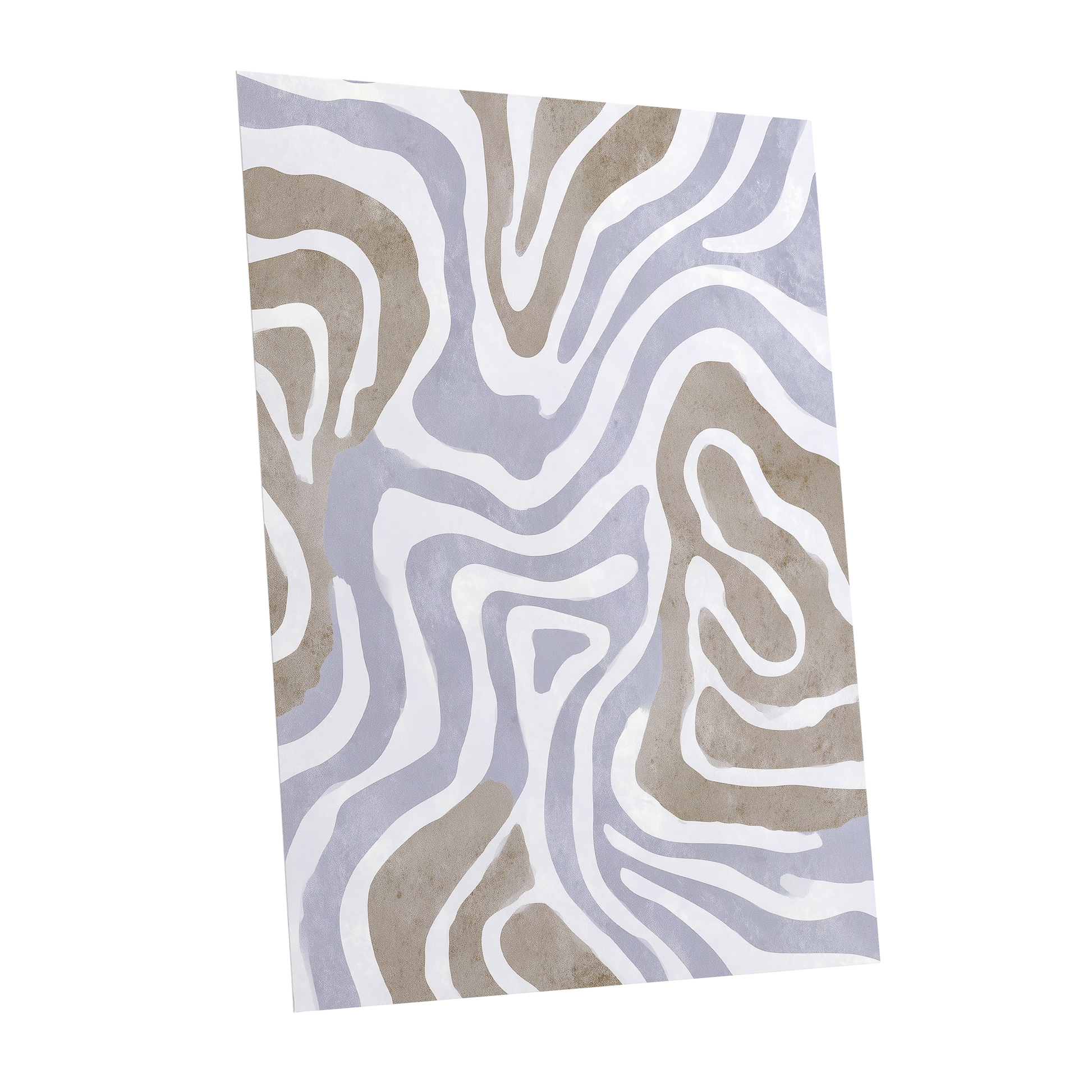 Quiet Contour Drift, white, gray, beige abstract wall art shown as a unframed poster wall art print