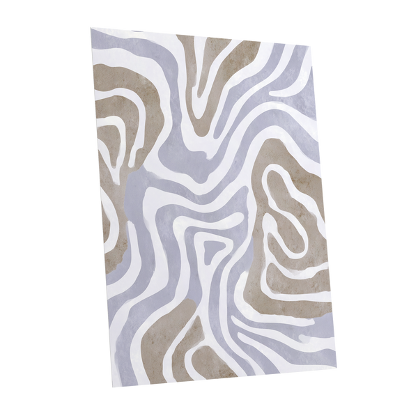 Quiet Contour Drift, white, gray, beige abstract wall art shown as a unframed poster wall art print