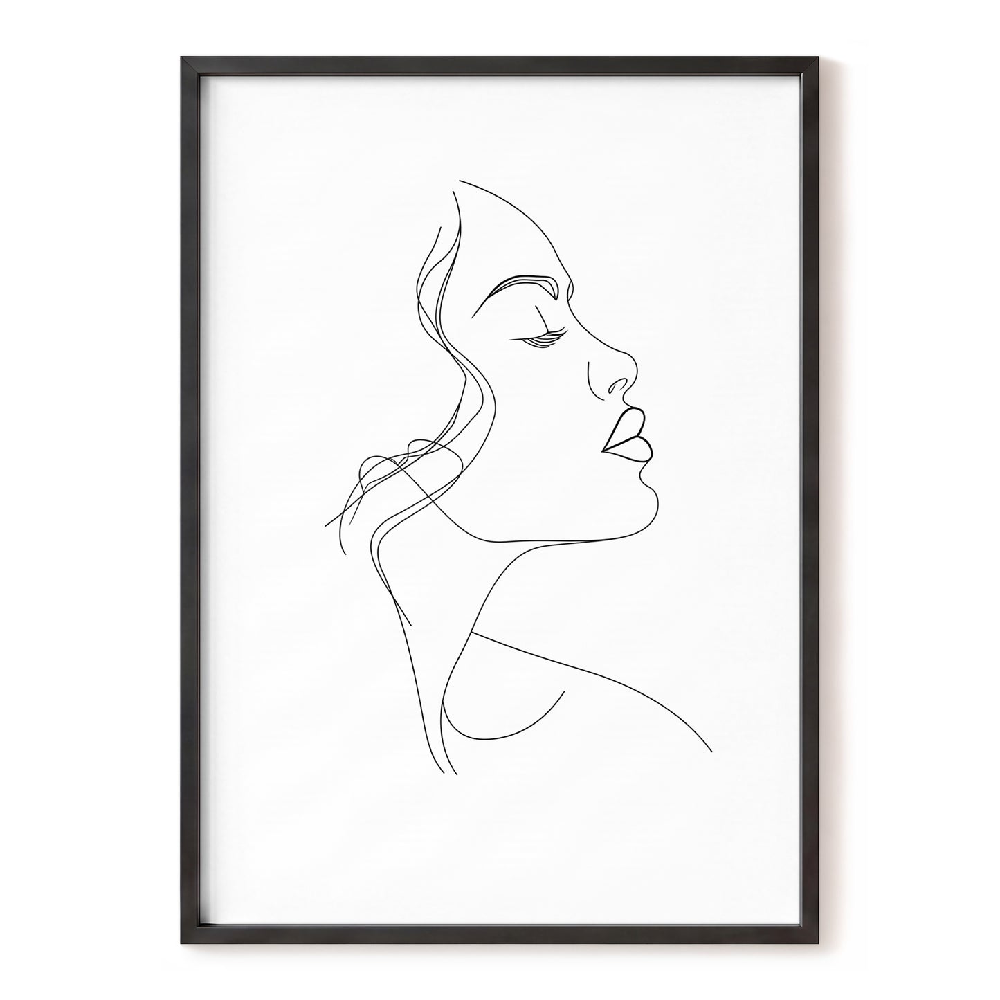 Quiet Contour, black, white minimalist wall art, front artwork view