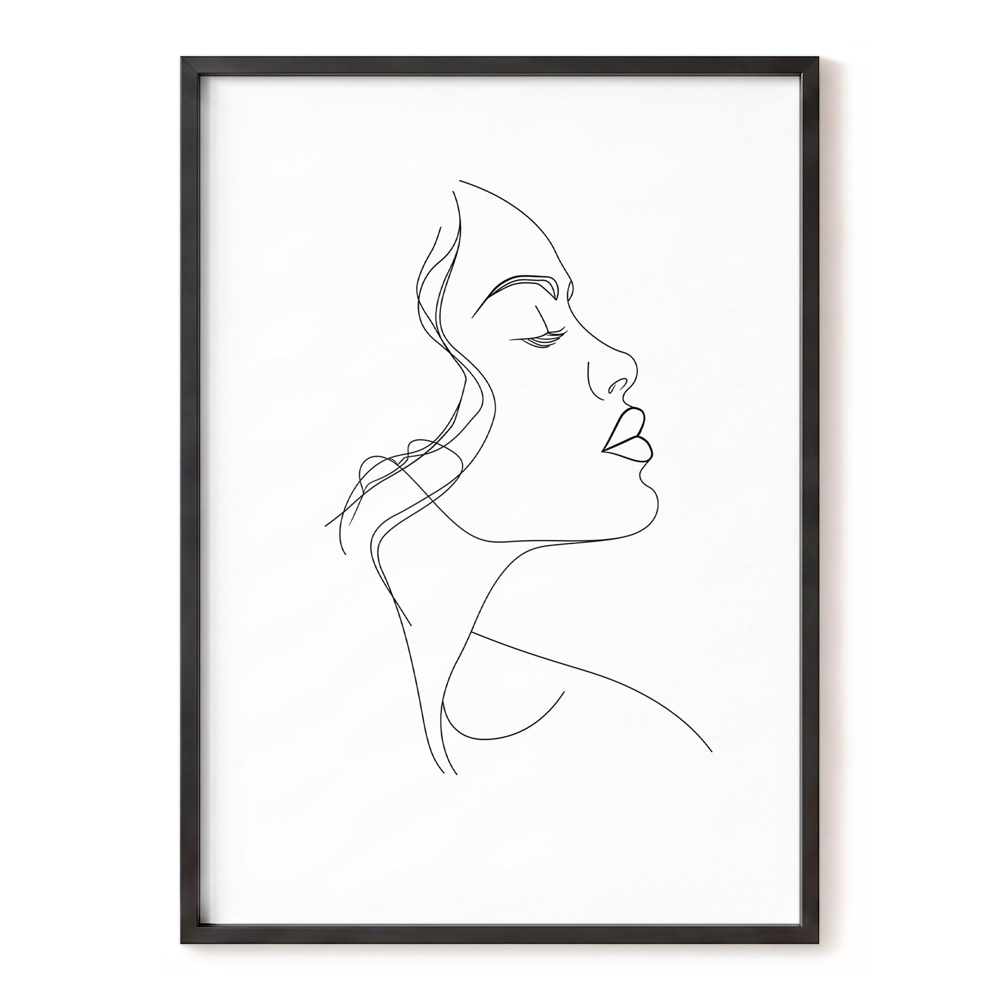 Quiet Contour, black, white minimalist wall art, front artwork view