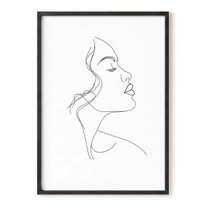 Quiet Contour, black, white minimalist wall art, front artwork view