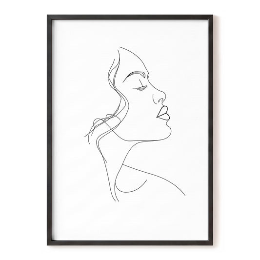 Quiet Contour, black, white minimalist wall art, front artwork view
