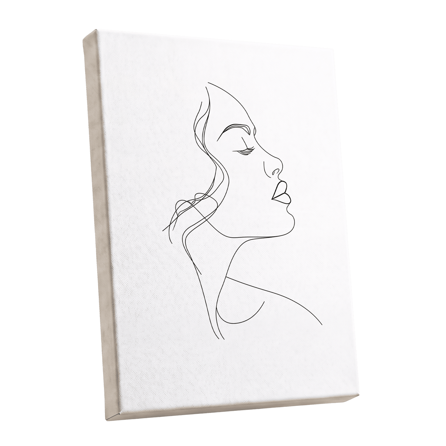 Quiet Contour, black, white minimalist wall art shown as a stretched canvas wall art