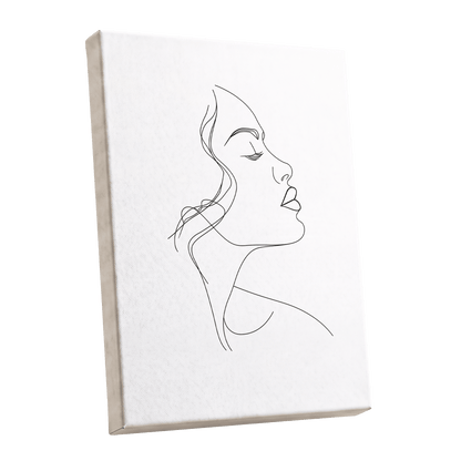 Quiet Contour, black, white minimalist wall art shown as a stretched canvas wall art