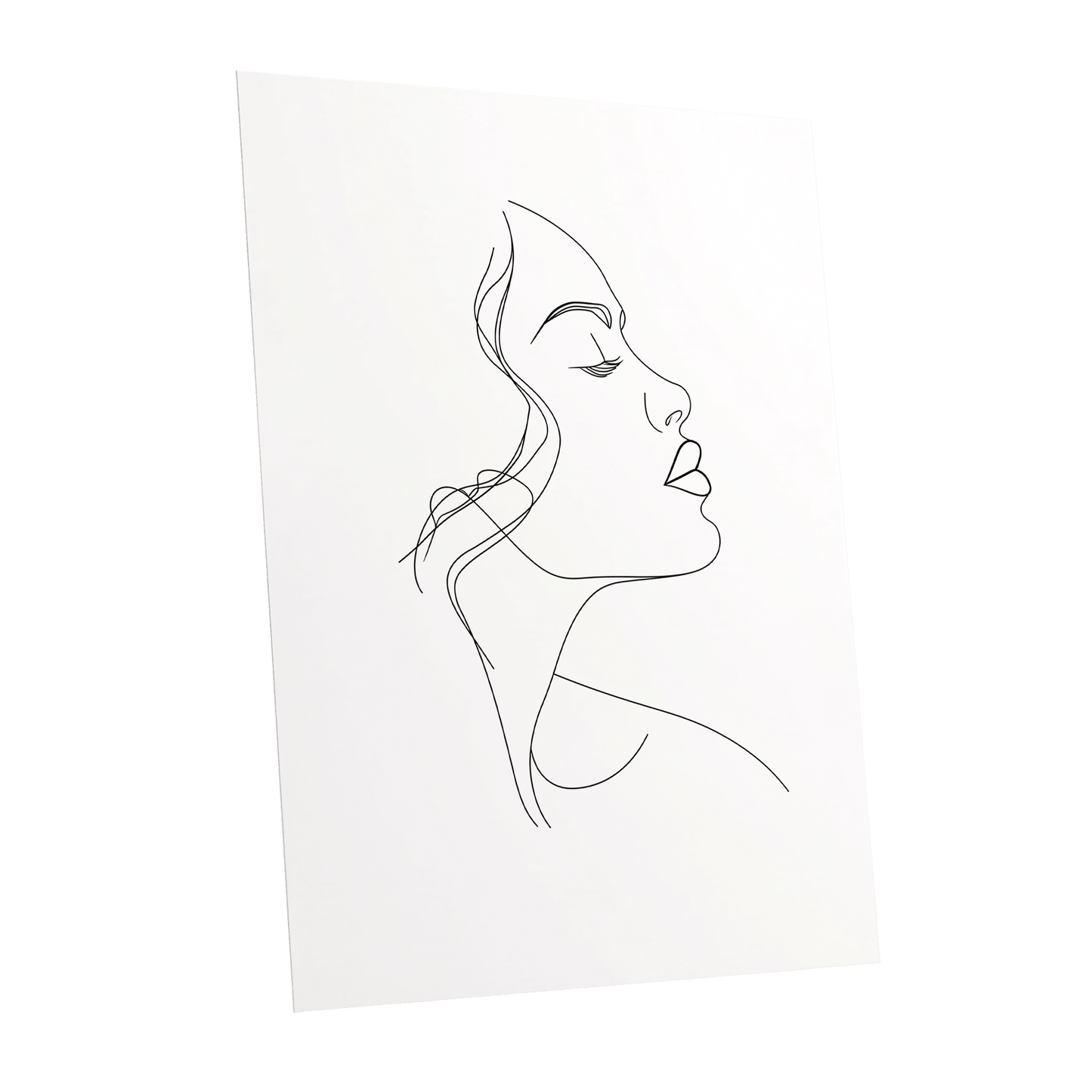 Quiet Contour, black, white minimalist wall art shown as a unframed poster wall art print