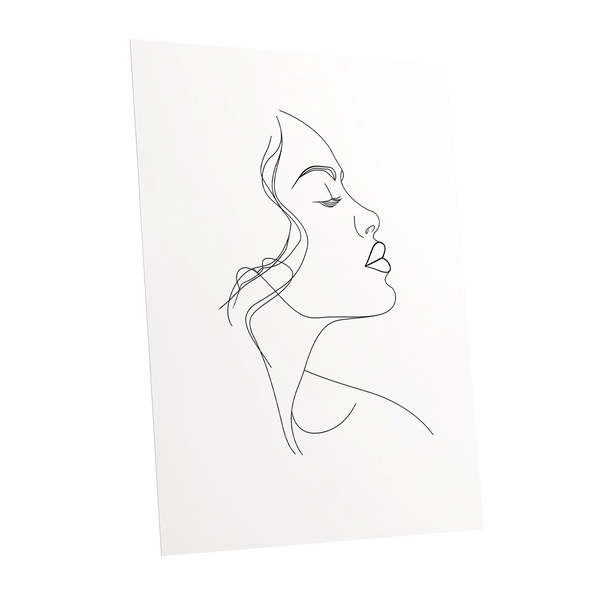 Quiet Contour, black, white minimalist wall art shown as a unframed poster wall art print