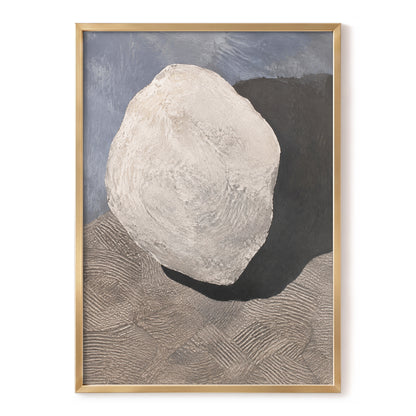 Quiet Contours, beige, gray, black abstract wall art, front artwork view