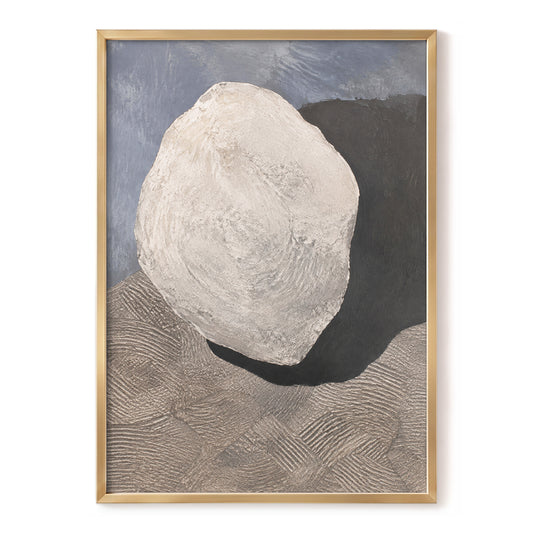 Quiet Contours, beige, gray, black abstract wall art, front artwork view