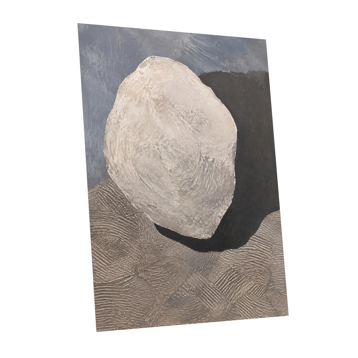 Quiet Contours, beige, gray, black abstract wall art shown as a unframed poster wall art print