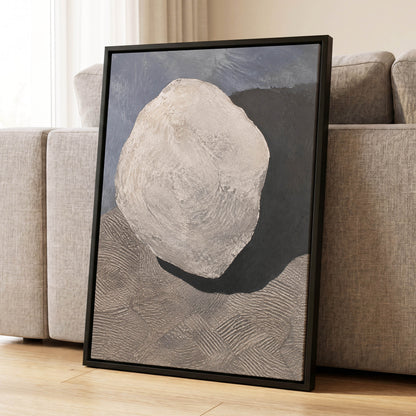 Quiet Contours, beige, gray, black abstract wall art displayed in a styled interior, gallery view 4